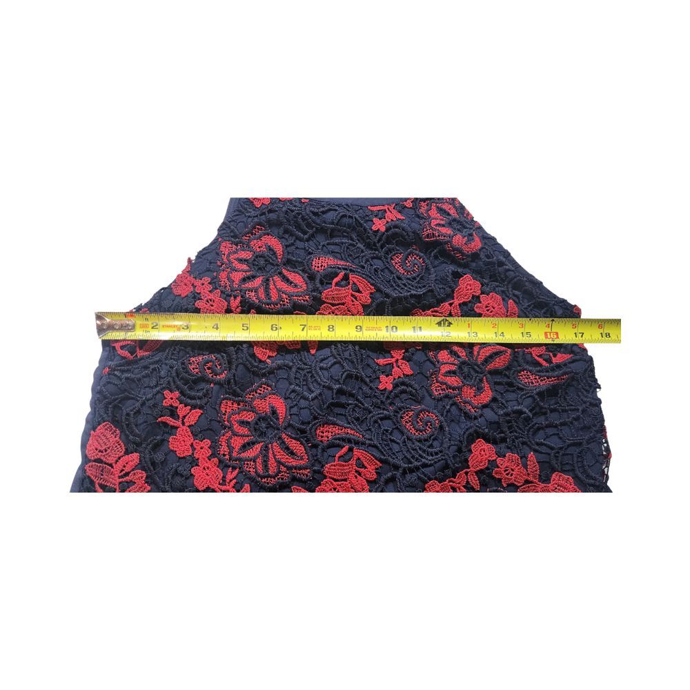 Banana Republic Sleeveless Navy Blue Red‎ Lace Flowers Womens Size XS - Picture 4 of 6